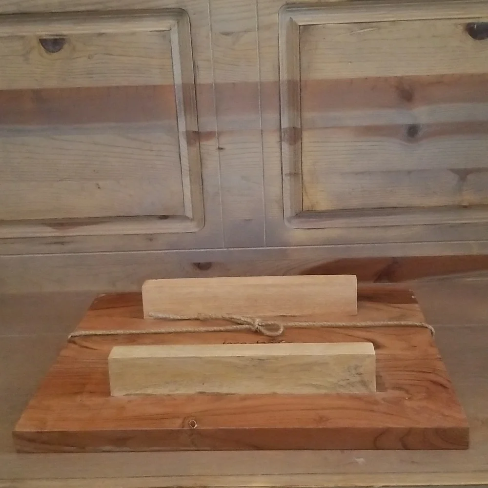 Table for Two Wooden Charcuterie Board By Santa Barbara Design Studio